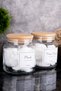 2-Piece Glass Cotton Set with Wooden Lid, Makeup Cotton and Cotton Organizer Set, Storage Container - 4