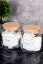 2-Piece Glass Cotton Set with Wooden Lid, Makeup Cotton and Cotton Organizer Set, Storage Container - 5