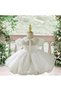 Special Design White Short Balloon Sleeve Shirt Collar Detailed Girls' Evening Dress - 2