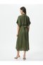 Midi Dress V-Neck Wide Short Sleeve Pocket - 4
