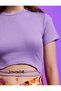 Crop T-Shirt Chain Detailed Crew Neck - 5