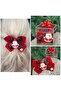 Luxurious New Year's Gift, Fancy Boxed Velvet Glitter 3D Santa Claus Bow Patterned Clasp Clip, Red
