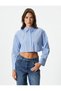 Crop Poplin Shirt Long Sleeve Buttoned Classic Collar - 3