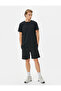 Bermuda Shorts with Lace-Up Waist Ribbed Pockets - 2