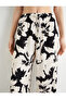 Floral Wide Leg Trousers Tie Waist Viscose Fabric - 5