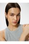 Ribbed Tank Top Halter Neck Basic