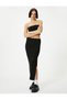 Long Pencil Skirt High Waist Ribbed