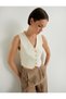 Blazer Vest V-Neck Gold Button Fleto Pocket