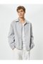 Denim Jacket Classic Collar Snap Button Pocket Lace-up Waist