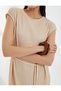 Midi Dress Sleeveless Slit Detail Belted Waist Crew Neckline - 5