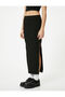 Long Pencil Skirt High Waist Ribbed - 3