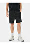 Bermuda Shorts with Lace-Up Waist Ribbed Pockets - 3
