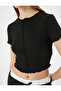Viscose Short Sleeve Ribbed Crop T-Shirt - Crew Neck - 5