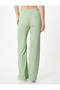 Wide Leg Trousers Ribbed with Tie Waist - 4