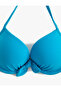 Textured Push Up Bikini Top with Tie Detail - Underwire - 7