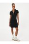 Polo Neck Dress Mini Half Zip A-Line Short Sleeve - 3