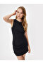 Mini Bodycon Dress Draped Sleeveless Crew Neck