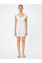 Nightgown with Scallop Detail, Ruffled Cotton, Below the Knee, Loose Fit - 3