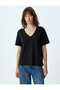 Basic V Neck T-Shirt Short Sleeve Cotton Regular Fit - 3