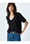 Basic V Neck T-Shirt Short Sleeve Cotton Regular Fit - 2