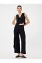 Double Breasted Detailed Wide Leg Trousers Aerobin Fabric