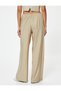 Wide Leg Trousers Modal Fabric Pocket Tie Waist - 4