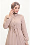 Twist Fabric Ribbed Half Button Dress 0526-04 Mink - 3