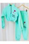 Girls Butterfly Embroidered Crop Tracksuit Set - 3