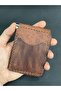 Genuine leather wallet with money clip card holder