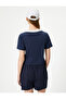 Polo Collar T-Shirt Crop Color Contrast Printed Slim Fit Cotton - 4