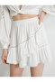 Mini Skirt Viscose Elastic Waist Flounce - 5