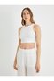 Cotton Halter Neck Crop Tank Top - 3