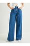 Wide Leg Jeans with High Waist Pockets - Loose Fit Jeans - 3