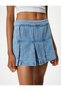 Mini Denim Shorts Skirt Pleated Comfortable Fit - 5