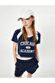 Polo Collar T-Shirt Crop Color Contrast Printed Slim Fit Cotton