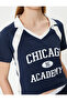 Polo Collar T-Shirt Crop Color Contrast Printed Slim Fit Cotton - 5