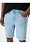 Ripped Denim Shorts Slim Fit Fold Detailed Buttoned Pocket - 5
