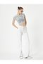 Crop T-Shirt Short Sleeve Crew Neck Cotton Slim Fit - 2