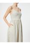 Strappy Long Dress with Lining, Pockets and Gipeli on the Back, Cotton - 5