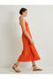 Strappy Midi Dress Halter Neck Draped - 2