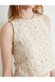 Crew Neck Cotton Crop Crochet Top - 5