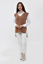 Women's V-Neck Belted Long Knitwear Sweater - 2