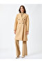 Long Cuff Coat Buttoned Double Breasted Slit Belted - 3