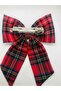 Red Plaid Bow Model Large Size Youth and Adult Hair Clip Set of 2 for Holidays and Special Occasions - 6