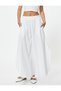 Cotton Long Flared Skirt - Slit Detailed, Standard Waist - 2