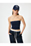 Strapless Crop Top Lace Detailed Cotton