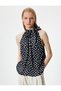 Polka Dot Blouse Halter Neck Scarf Viscose - 3