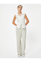 Wide Leg Trousers Normal Waist Pocket Detailed - 2