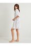 Oversize Beach Dress Mini Cotton Waist Tie V Neck - 2