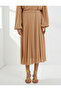 Pleated Midi Skirt with Glitter and Elastic Waist - 3